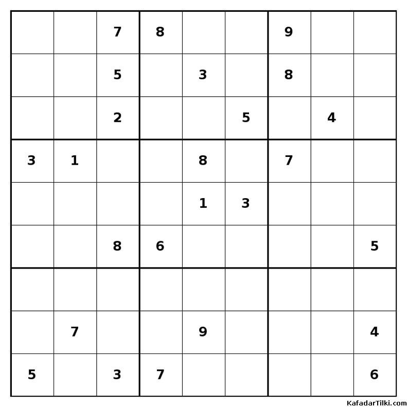 Çok Zor Sudoku, Kitap 35, 5. sayfa – yazdırılabilir PDF