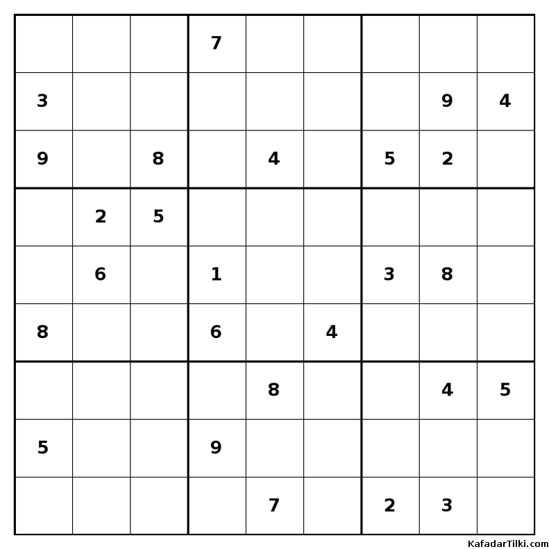 Çok Zor Sudoku, Kitap 35, 7. sayfa – yazdırılabilir PDF