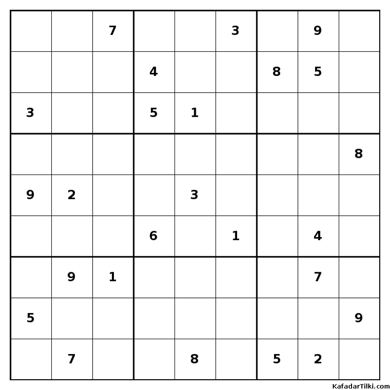 Çok Zor Sudoku, Kitap 37, 10. sayfa – yazdırılabilir PDF