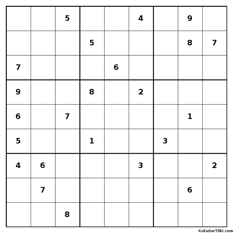 Çok Zor Sudoku, Kitap 39, 9. sayfa – yazdırılabilir PDF