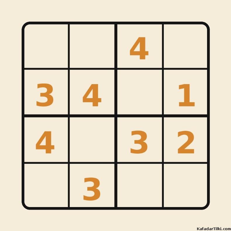 Kolay Mini Sudoku (4x4), Kitap 8