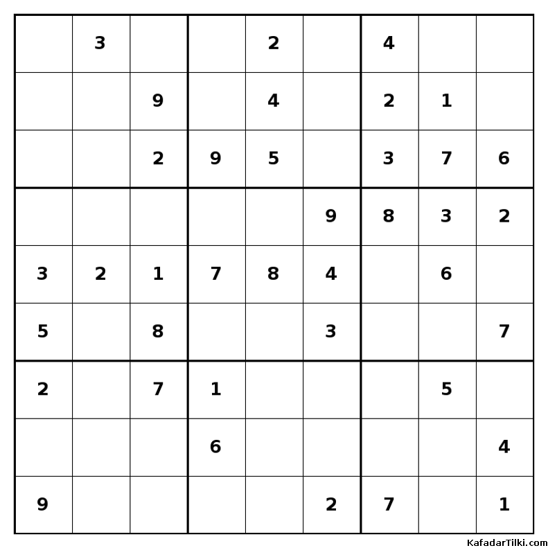 Kolay Sudoku, Kitap 20, 1. sayfa – yazdırılabilir PDF