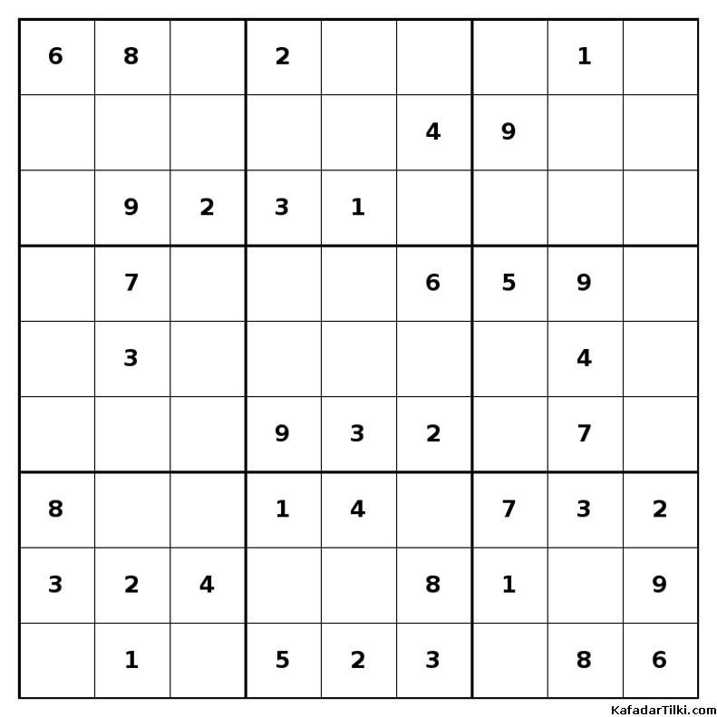 Kolay Sudoku, Kitap 20, 2. sayfa – yazdırılabilir PDF