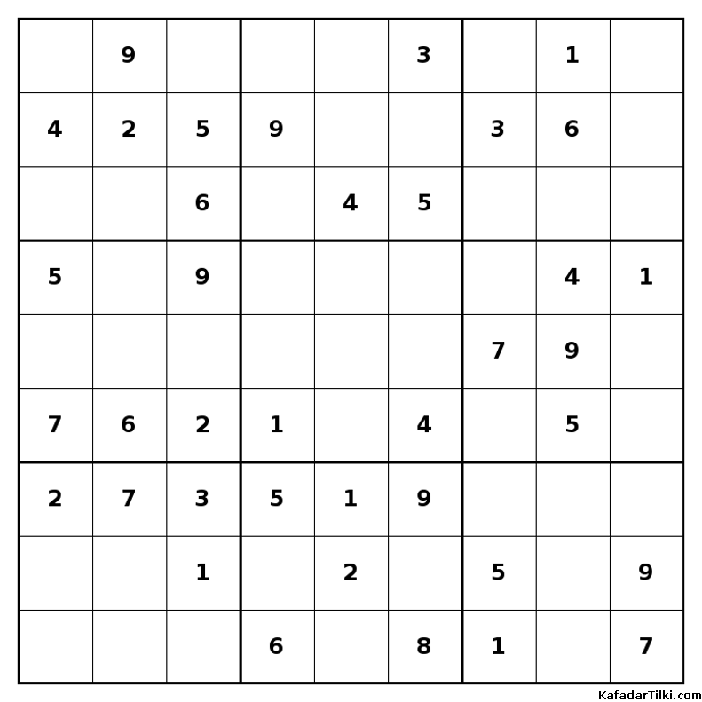 Kolay Sudoku, Kitap 20, 3. sayfa – yazdırılabilir PDF