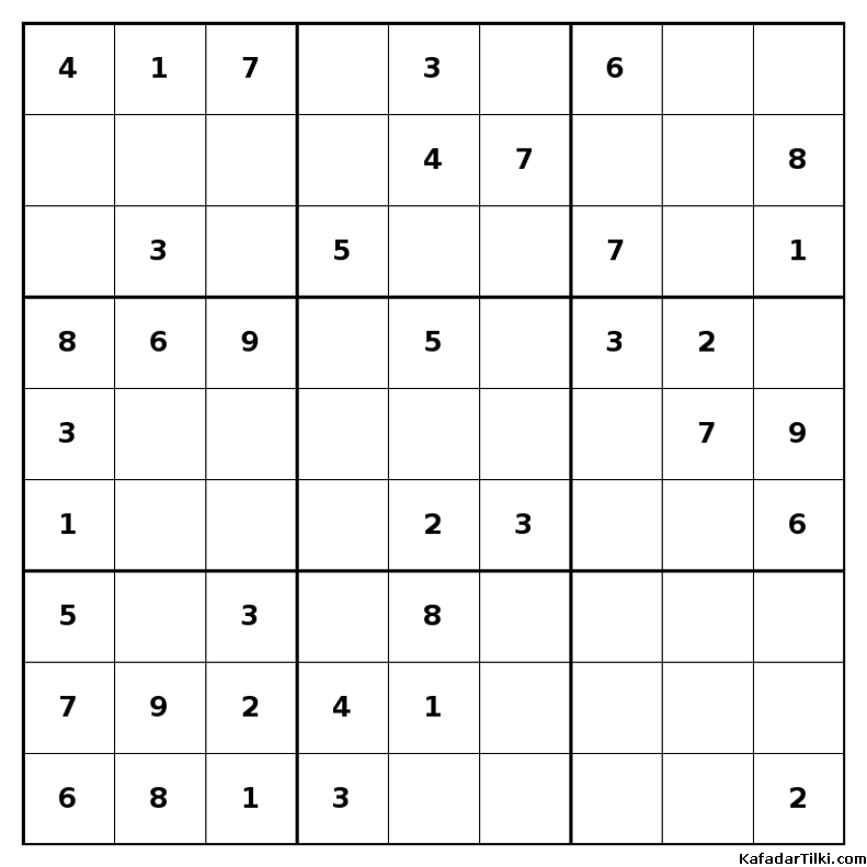 Kolay Sudoku, Kitap 20, 7. sayfa – yazdırılabilir PDF