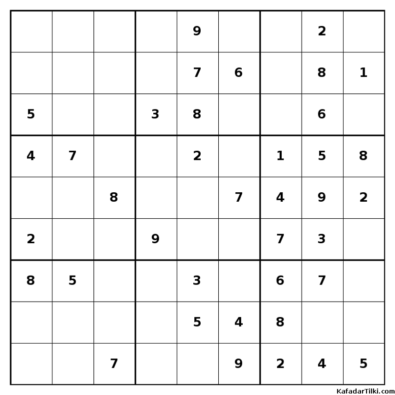 Kolay Sudoku, Kitap 20, 10. sayfa – yazdırılabilir PDF