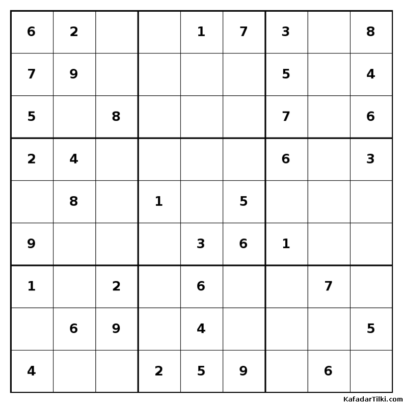 Kolay Sudoku, Kitap 21, 1. sayfa – yazdırılabilir PDF