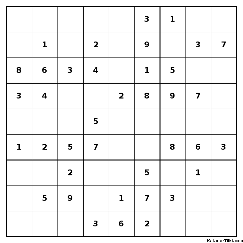 Kolay Sudoku, Kitap 21, 2. sayfa – yazdırılabilir PDF