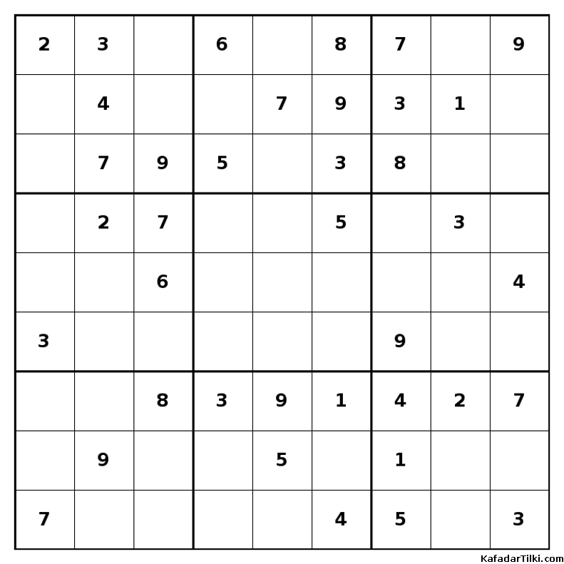Kolay Sudoku, Kitap 21, 3. sayfa – yazdırılabilir PDF