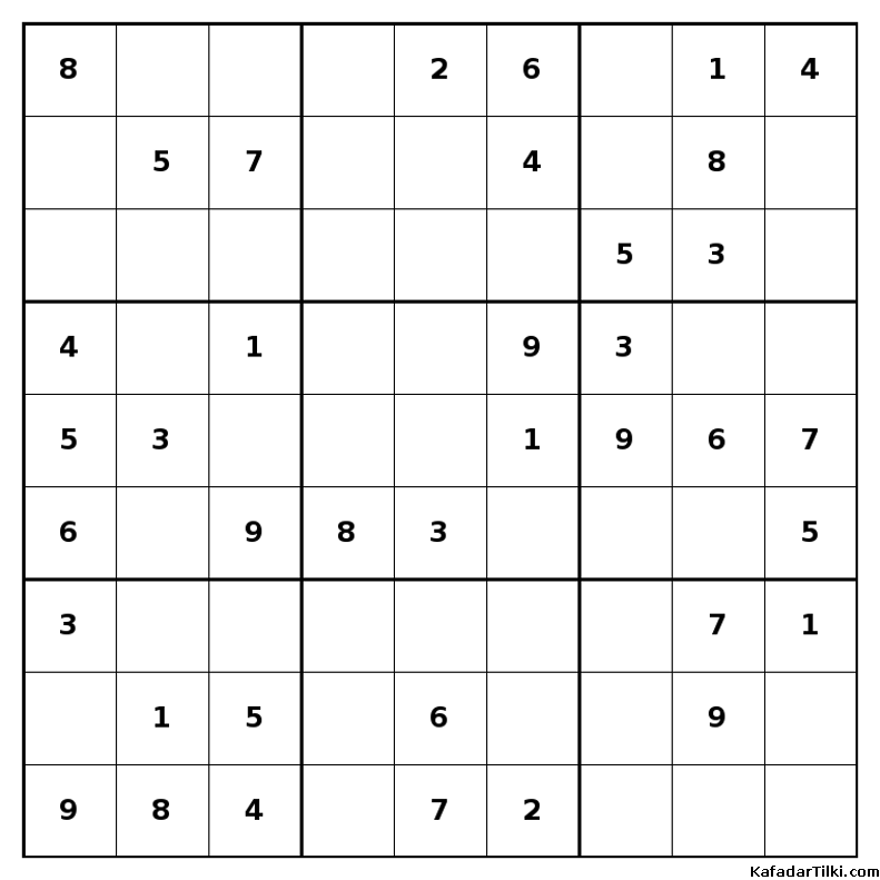 Kolay Sudoku, Kitap 21, 6. sayfa – yazdırılabilir PDF