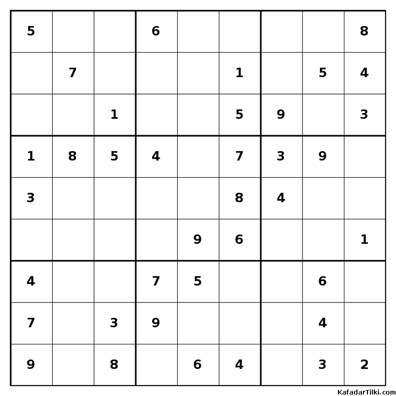 Kolay Sudoku, Kitap 21, 7. sayfa – yazdırılabilir PDF