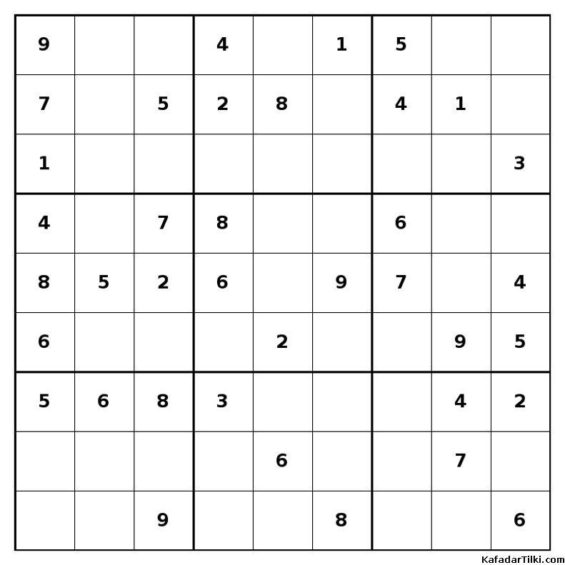 Kolay Sudoku, Kitap 22, 1. sayfa – yazdırılabilir PDF