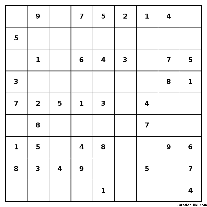 Kolay Sudoku, Kitap 22, 3. sayfa – yazdırılabilir PDF