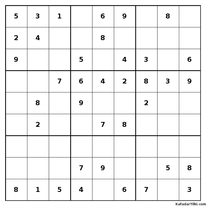 Kolay Sudoku, Kitap 22, 7. sayfa – yazdırılabilir PDF