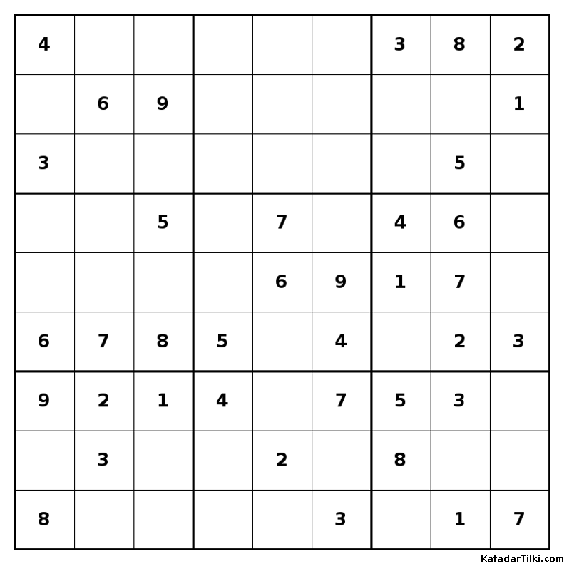 Kolay Sudoku, Kitap 22, 9. sayfa – yazdırılabilir PDF