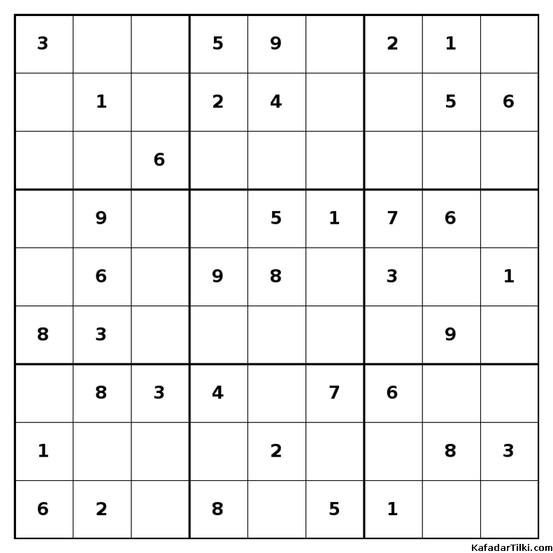Kolay Sudoku, Kitap 23, 3. sayfa – yazdırılabilir PDF