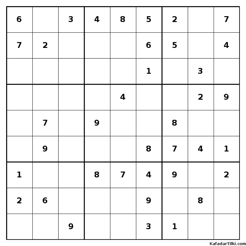 Kolay Sudoku, Kitap 23, 5. sayfa – yazdırılabilir PDF