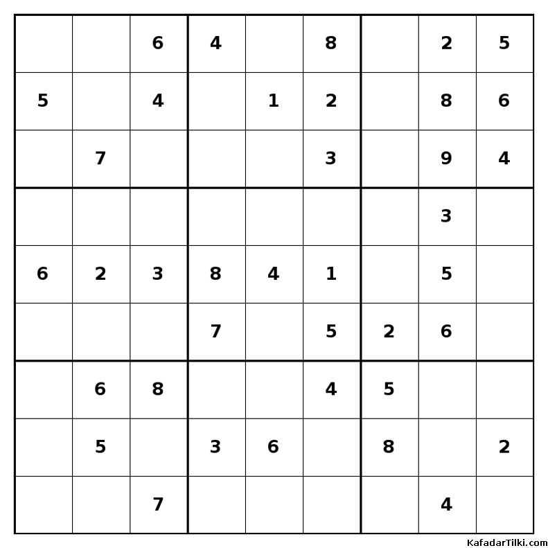 Kolay Sudoku, Kitap 23, 7. sayfa – yazdırılabilir PDF