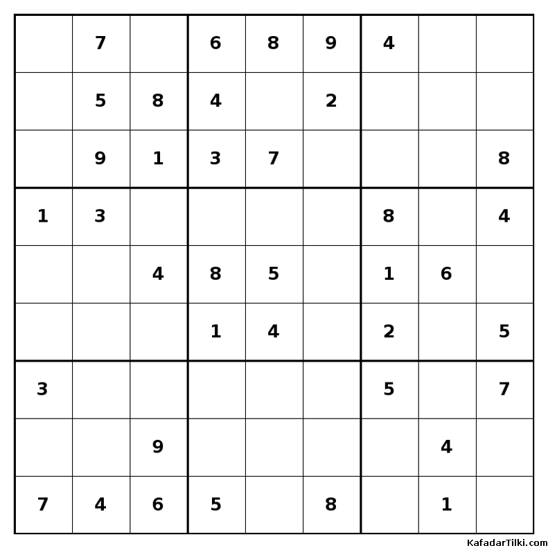 Kolay Sudoku, Kitap 23, 8. sayfa – yazdırılabilir PDF