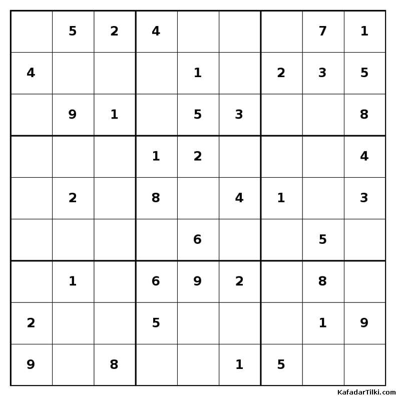 Kolay Sudoku, Kitap 23, 9. sayfa – yazdırılabilir PDF