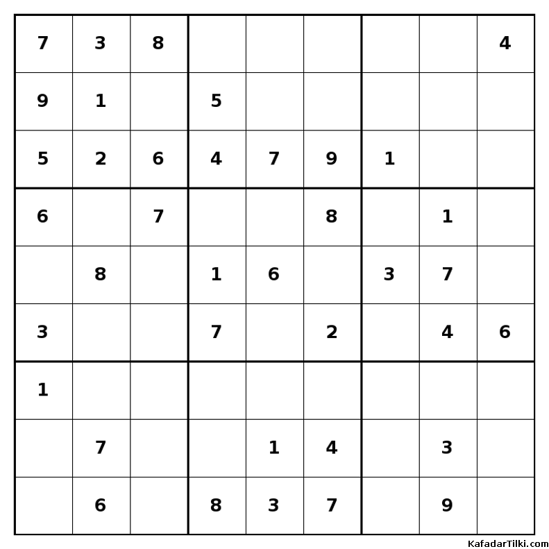 Kolay Sudoku, Kitap 24, 4. sayfa – yazdırılabilir PDF