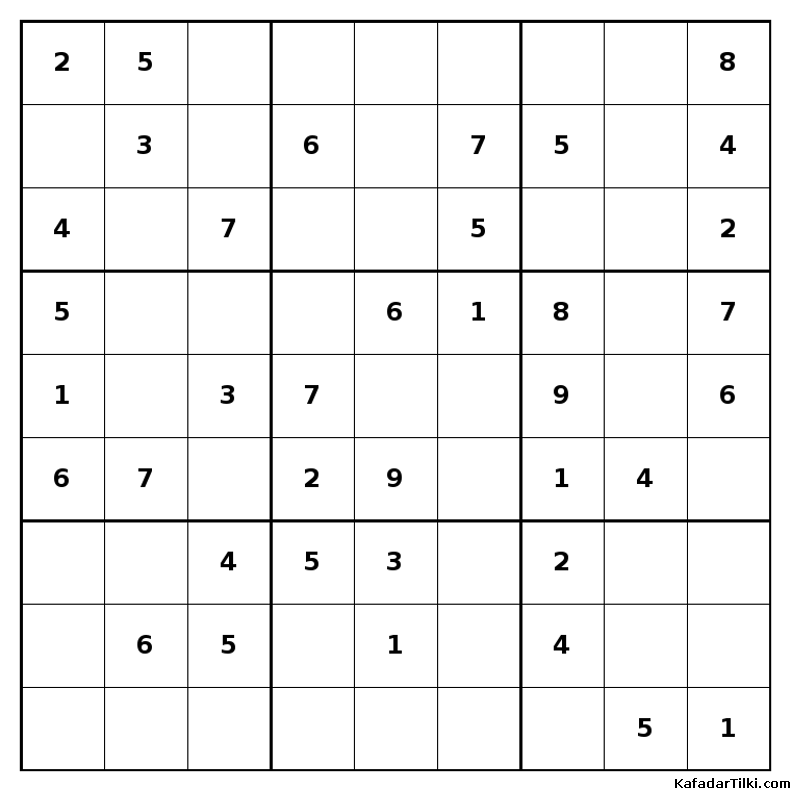 Kolay Sudoku, Kitap 24, 5. sayfa – yazdırılabilir PDF