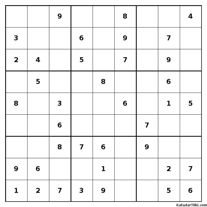 Kolay Sudoku, Kitap 24, 7. sayfa – yazdırılabilir PDF
