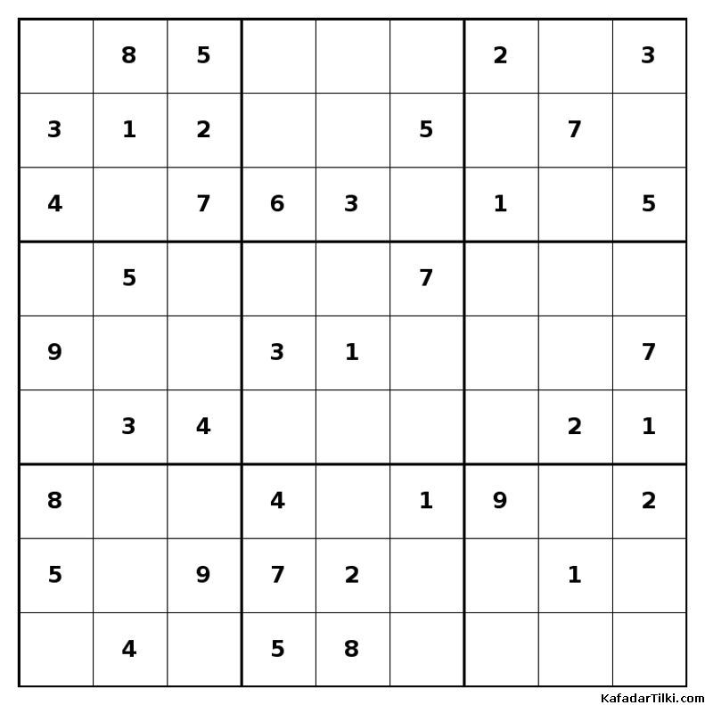 Kolay Sudoku, Kitap 24, 8. sayfa – yazdırılabilir PDF