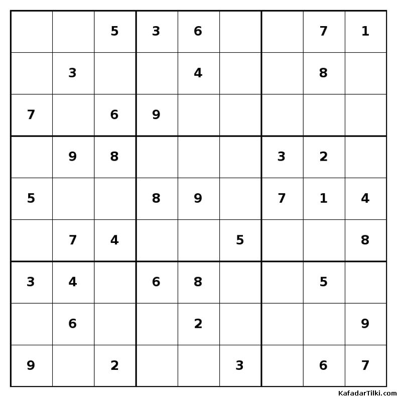 Kolay Sudoku, Kitap 24, 9. sayfa – yazdırılabilir PDF