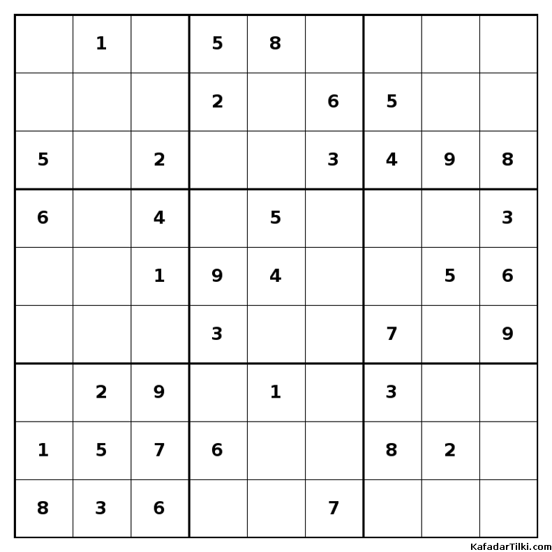 Kolay Sudoku, Kitap 25, 1. sayfa – yazdırılabilir PDF