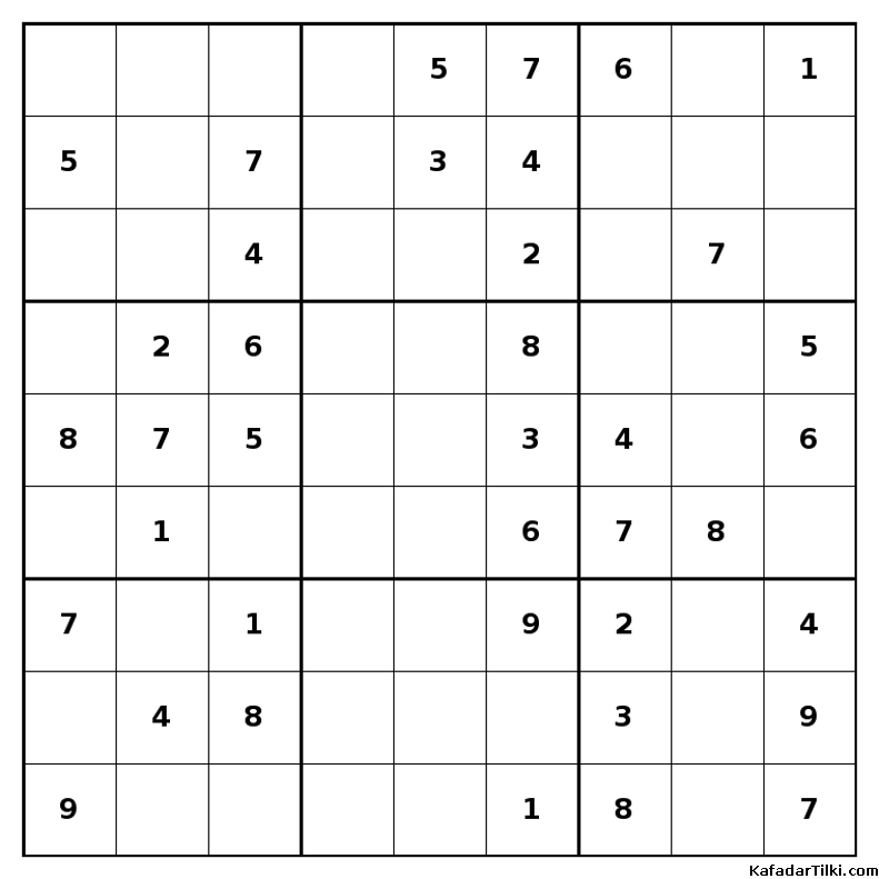 Kolay Sudoku, Kitap 25, 3. sayfa – yazdırılabilir PDF