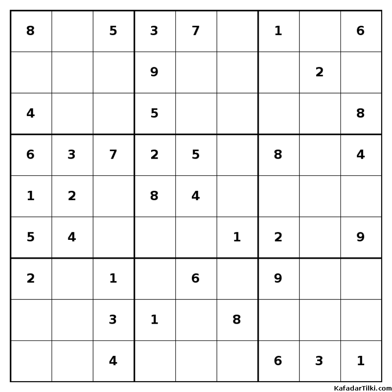 Kolay Sudoku, Kitap 25, 4. sayfa – yazdırılabilir PDF