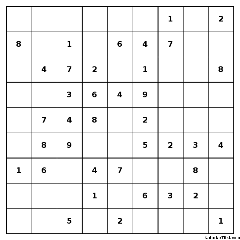 Kolay Sudoku, Kitap 25, 5. sayfa – yazdırılabilir PDF