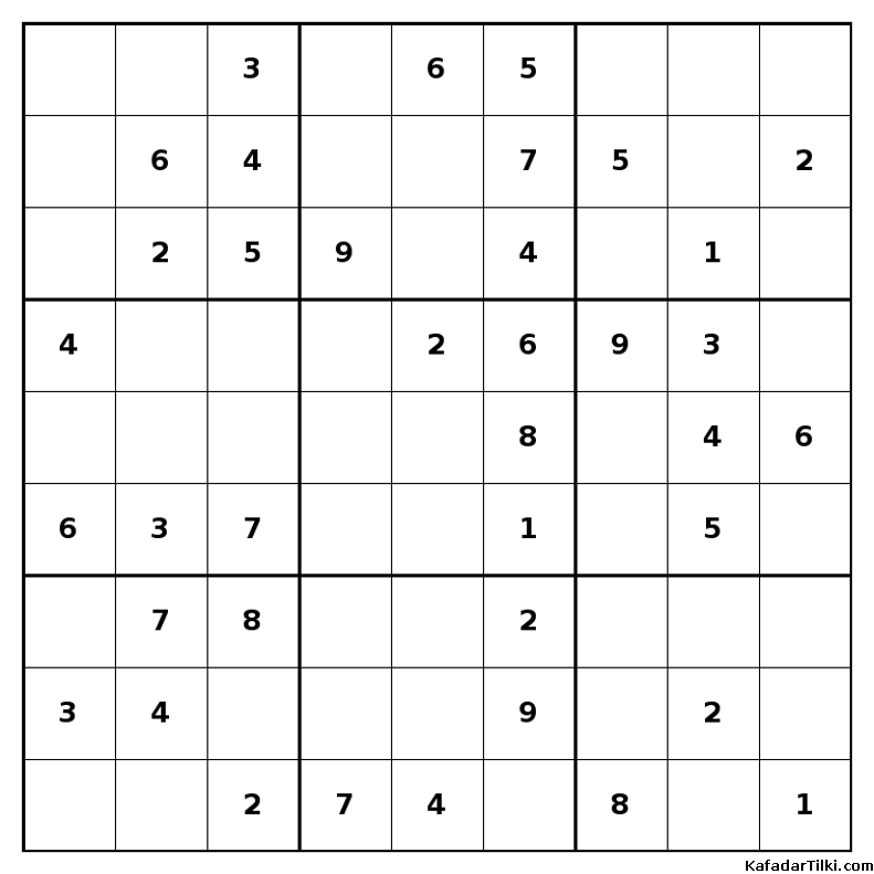 Kolay Sudoku, Kitap 25, 6. sayfa – yazdırılabilir PDF