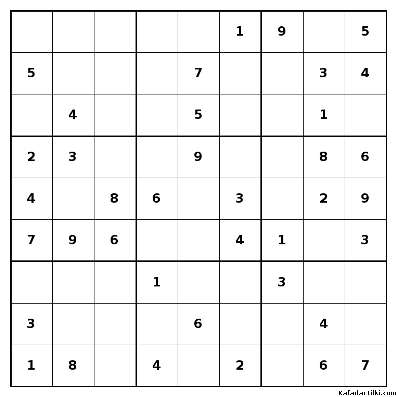 Kolay Sudoku, Kitap 26, 1. sayfa – yazdırılabilir PDF