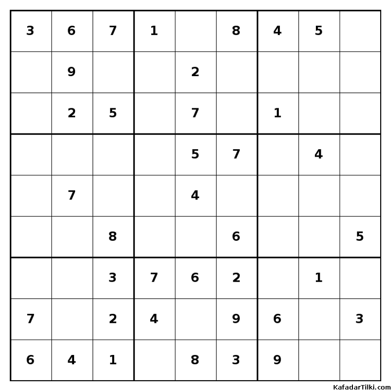 Kolay Sudoku, Kitap 26, 3. sayfa – yazdırılabilir PDF