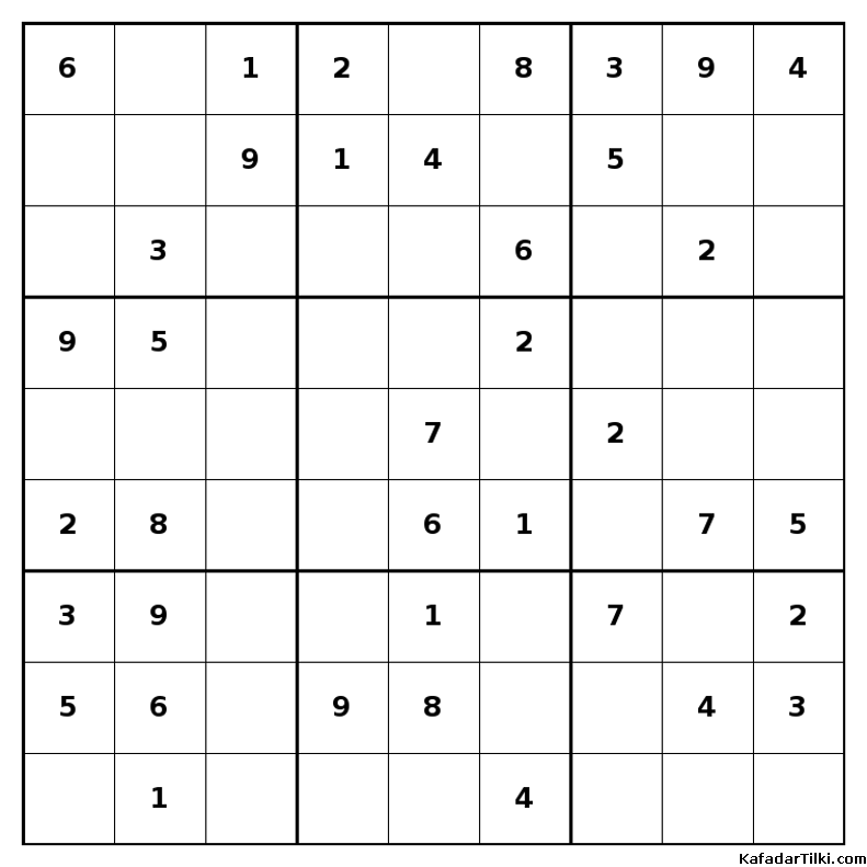 Kolay Sudoku, Kitap 26, 5. sayfa – yazdırılabilir PDF