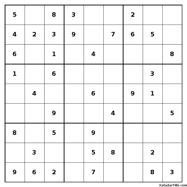 Kolay Sudoku, Kitap 26, 6. sayfa – yazdırılabilir PDF