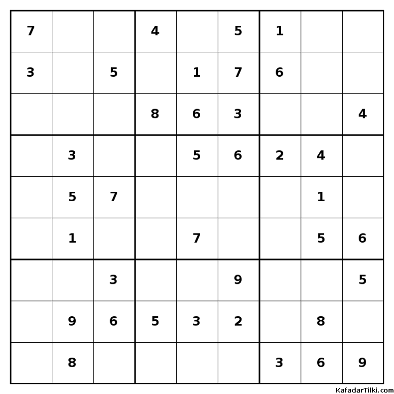 Kolay Sudoku, Kitap 26, 8. sayfa – yazdırılabilir PDF