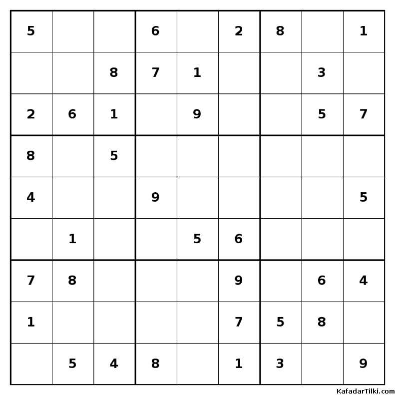 Kolay Sudoku, Kitap 26, 9. sayfa – yazdırılabilir PDF