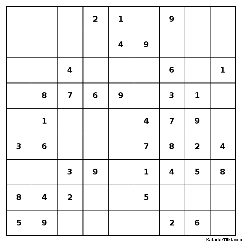 Kolay Sudoku, Kitap 27, 1. sayfa – yazdırılabilir PDF