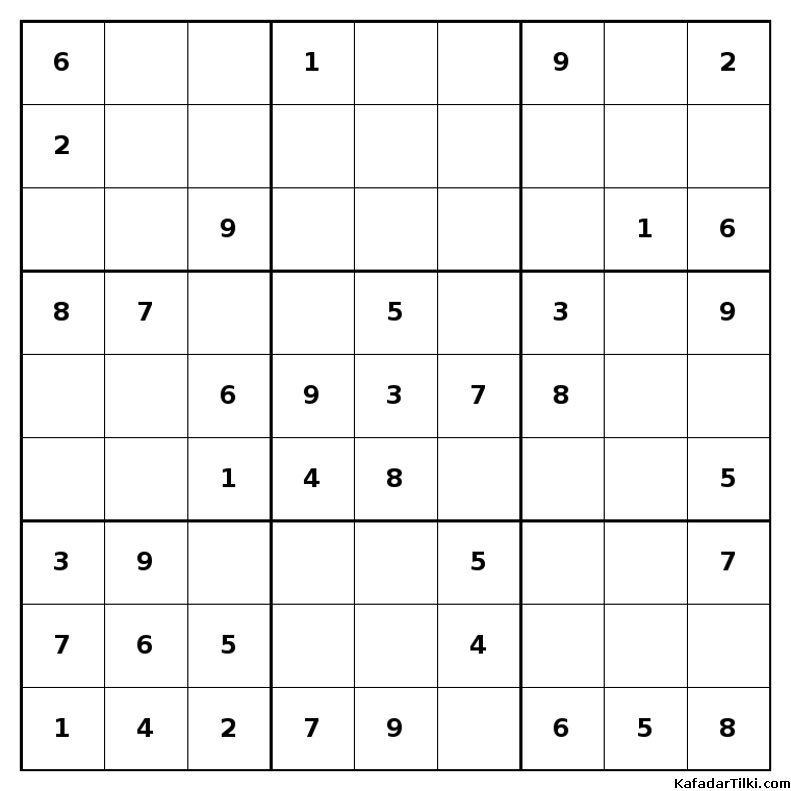 Kolay Sudoku, Kitap 27, 3. sayfa – yazdırılabilir PDF