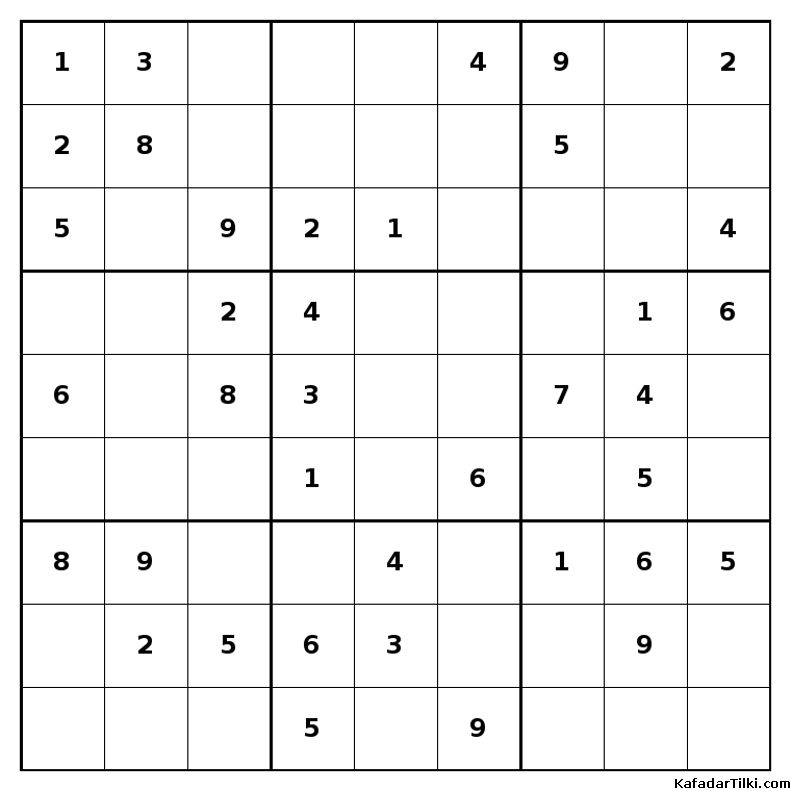 Kolay Sudoku, Kitap 27, 4. sayfa – yazdırılabilir PDF