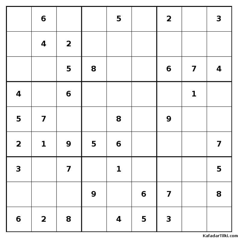 Kolay Sudoku, Kitap 27, 5. sayfa – yazdırılabilir PDF