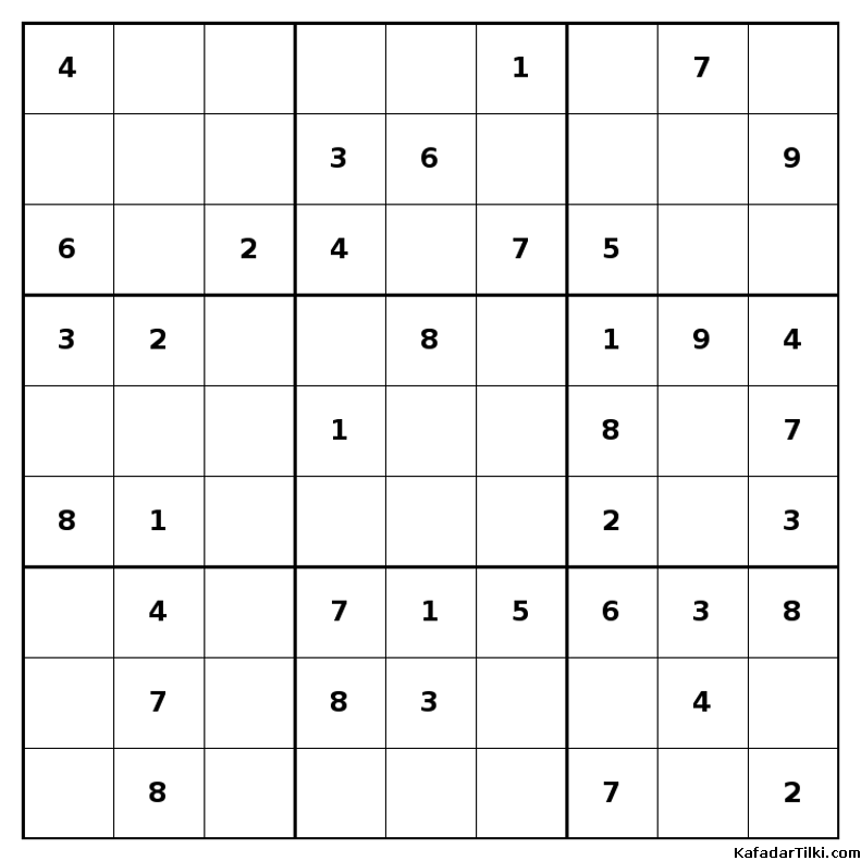 Kolay Sudoku, Kitap 27, 6. sayfa – yazdırılabilir PDF