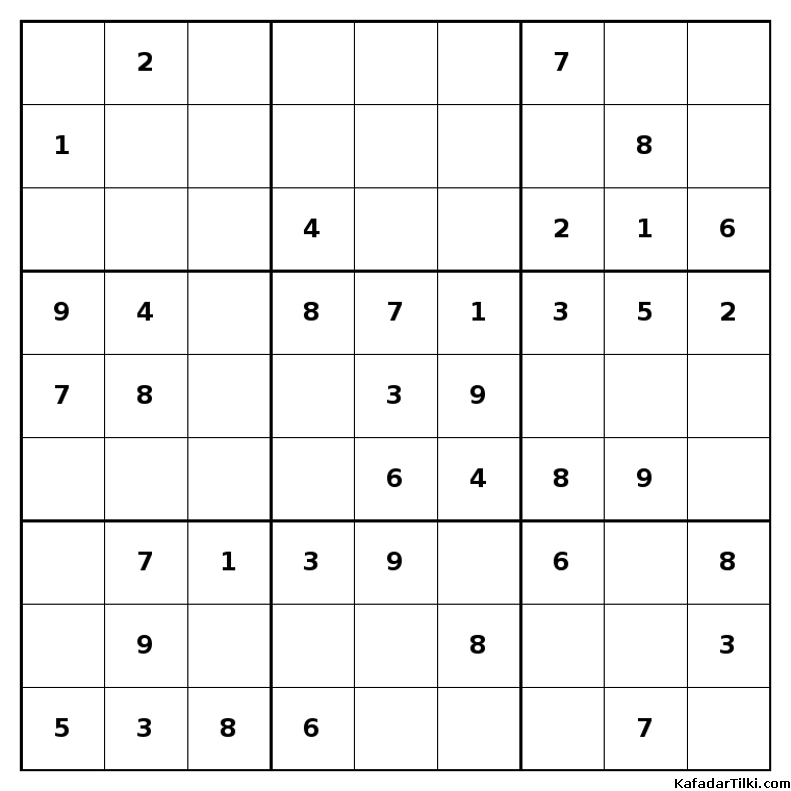 Kolay Sudoku, Kitap 27, 7. sayfa – yazdırılabilir PDF