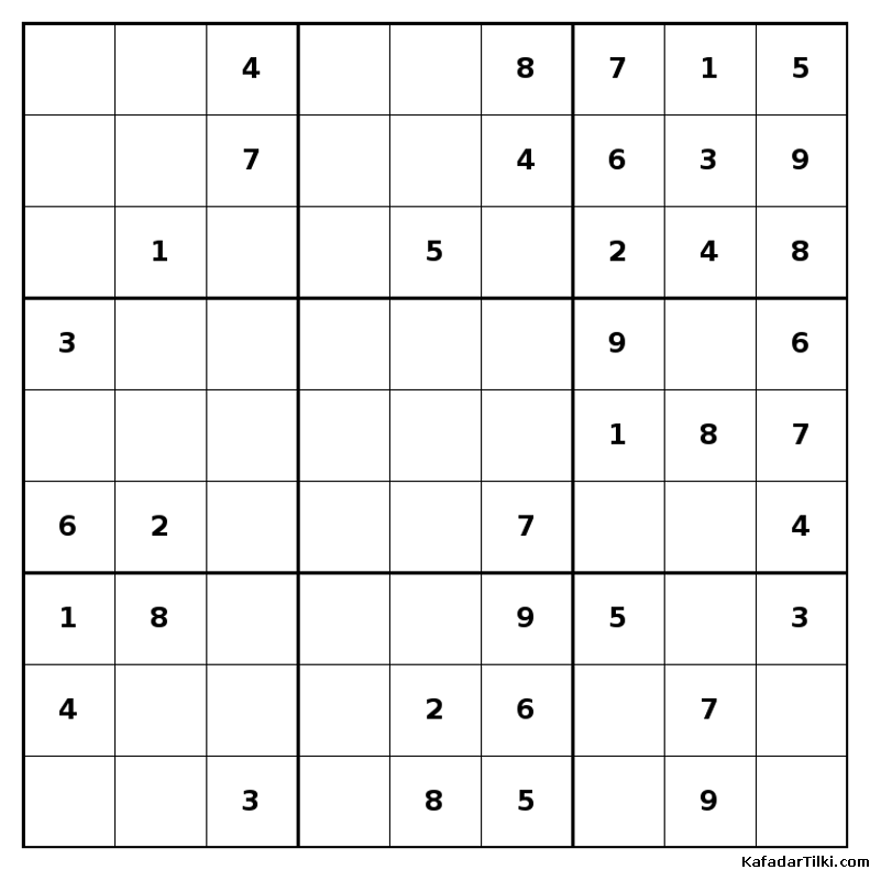Kolay Sudoku, Kitap 27, 10. sayfa – yazdırılabilir PDF