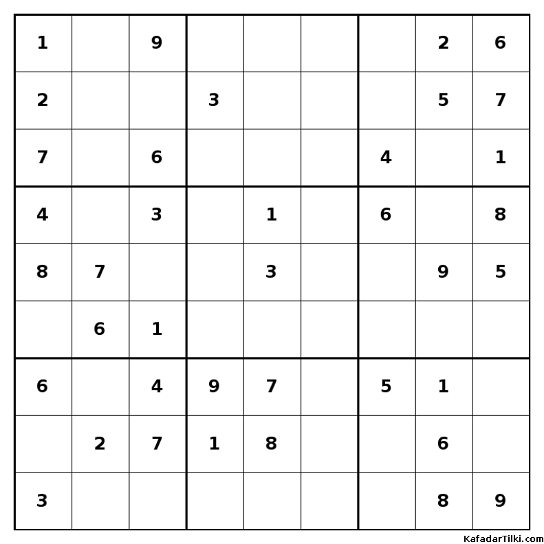 Kolay Sudoku, Kitap 28, 3. sayfa – yazdırılabilir PDF