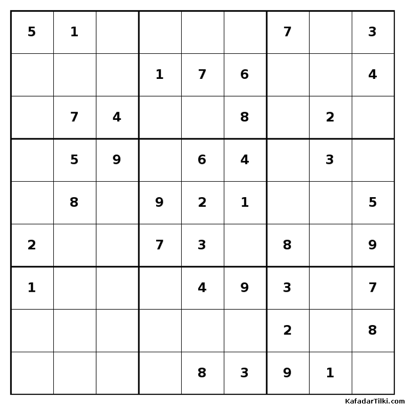 Kolay Sudoku, Kitap 28, 6. sayfa – yazdırılabilir PDF