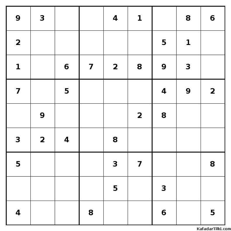 Kolay Sudoku, Kitap 28, 7. sayfa – yazdırılabilir PDF